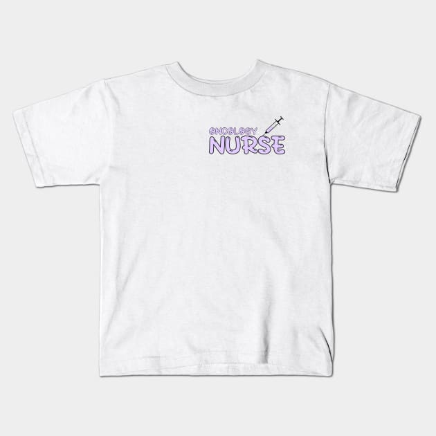 Oncology Nurse Purple Kids T-Shirt by MedicineIsHard